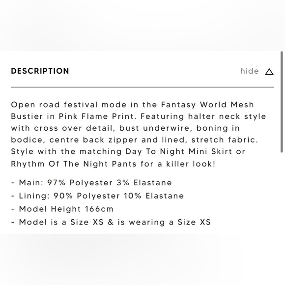 Wildfox Fantasy World Bustier Pink Flame Print S - Picture 3 of 8